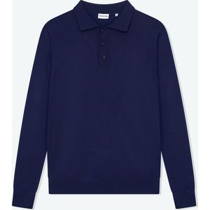 Solution Clothing Ralf - Casual Poloshirt - Regular Fit - Lange Mouwen - Volwassenen - Heren - Mannen - Navy - XL