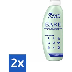 2 x Head & Shoulders - Anti-Roos Shampoo - Bare - Pure Clean - 400 ml - Anti-roos Shampoo - Shampoo Voor Vet Haar - Hoofdhuidverzorging - Roos Shampoo - Natuurlijke Shampoo