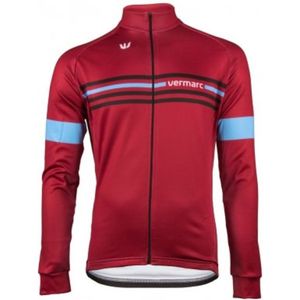 VERMARC ATTACO FIETSSHIRT LANGE MOUWEN HEREN ROOD/BLAUW Maat 3XL