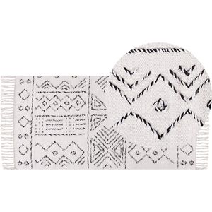 ALKENT - Shaggy tapijt - Wit - 80 x 150 cm - Wol
