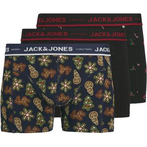 JACK & JONES PLUS SIZE boxershort JACGINGERBREAD (set van 3) met kerstprint