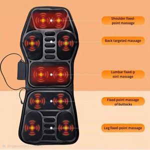 Elektrisch Rugmassagekussen - Massage voor Nek en Rug - Met Verwarming - Draagbaar