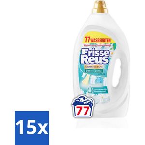 15 x Frisse Reus - Vloeibaar Wasmiddel - Lotus - Witte Was - 77 Wasbeurten - Witte Was - Vloeibaar Wasmiddel - Frisse Was - Was Kracht - Lotusbloemextract