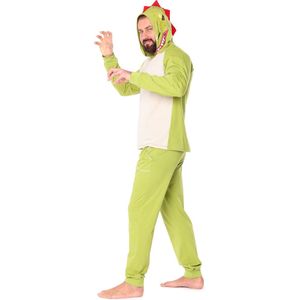 Ladeheid Heren Pyjama - met Capuchon - Lange mouwen - Lange broek - Katoen - LA-LA40-239-PJ - Groene Dino - S