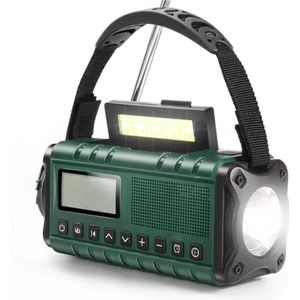 Noodradio Op Batterijen - Solar Opwindbaar - Blauw - Voor Rampen