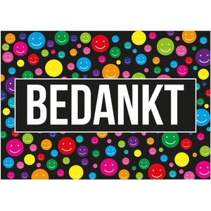 Vrolijke Bedankt postkaart/ansichtkaart/wenskaart met emoticons - A5 formaat