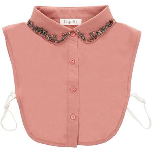 Lajetti - Los Kraagje Oudroze met Steentje - Ronde kraag - Blouse Kraagje Dames