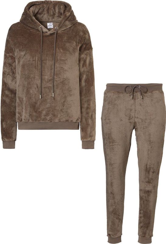 Apollo - Huispak - Donkerbruin - Loungewear - Fleece met Capuchon