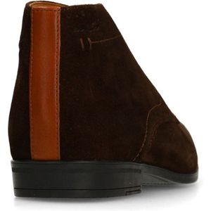 Van Lier - Donkerbruine Suède Veterschoenen - Nette Schoenen