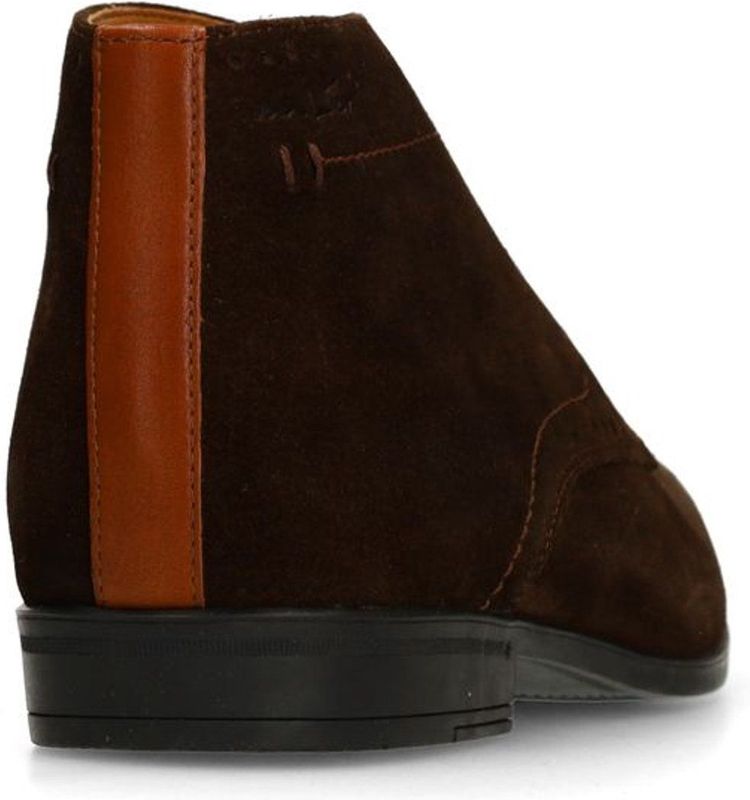 Van Lier - Donkerbruine Suède Veterschoenen - Nette Schoenen