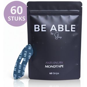 Be Able Mondtape – 60 Slaappleisters – Anti Snurk Mondpleisters – Hypoallergene Slaaptape – Huidvriendelijke Mond Tape – Anti Snurk Mondpleisters – Mouth Tape – Sterke Kleeflaag – Beter Slapen