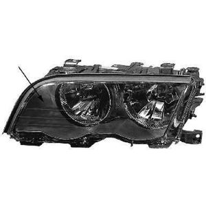 BMW 3 serie E46, 1998 - 2002 - koplamp, H7+H7, incl stelmotor, zwart huis, links