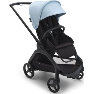 Bugaboo Dragonfly urban kinderwagen, lichtgewicht in elke stand met één hand inklapbaar, graphite onderstel en Skyline Blue zonnekap