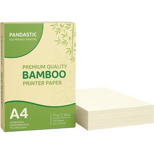 Pandastic Bamboe Printpapier | Kopieerpapier | A4 80 grams wit | Geschikt voor Alle Printers | Pak van 500 vellen