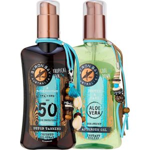 Byron Bay Super Tanning Oil SPF 50 + Aftersun Aloe Vera Gel - 2x 200ml