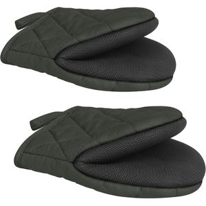 Handschoenen - Ovenwanten - Ovenhandschoenen - Ovenhandschoenen hittebestendig - Oven handschoenen - Hoge temperatuurbestendigheid - Met antislip gripoppervlak en ophanglus - Geschikt voor grillen - Bakken - Koken en grillen - 1 paar - Grijs