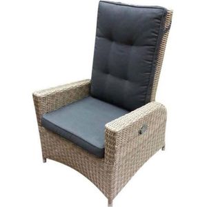 Menorca relax verst lounge stoel natural kobo grey + royal dark grey