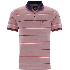 Hajo - Poloshirt Piqué - heren- rood gestreept - maat L