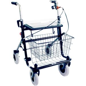 Premis Provo - Rollator - 2de Generatie - Voorzien van Eenzijdige rem Links - Metallic Zwart