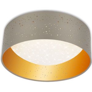 LED plafondlamp sterrenhemel taupe-goud 12W metaal-kunststof-fabrikaat Briloner Leuchten