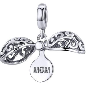 mom bol dangle bedel | moeder mama bead | Zilverana | geschikt voor alle bekende merken | 925 zilver | moederdag