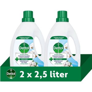 Dettol - Antibacterieel Desinfectiemiddel voor Wasgoed Fris - 2 x 2,5L - Wastoevoeging - Voordeelverpakking