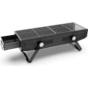 2 in 1 compact BBQ zwart - GrillMaster Compact Series - BBQ Grill & Roker - Zwart - Ruimtebesparend - Verstelbare Ventilatie - Draagbaar