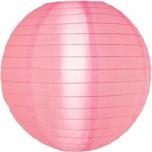 Lampion-Lampionnen  Nylon lampion roze - 45 cm - plastic