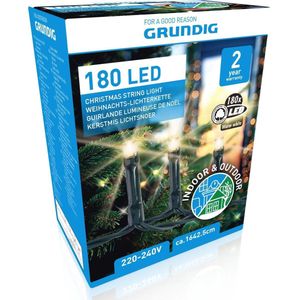 Grundig Kerstverlichting - 180 LED Lampjes voor Binnen en Buiten - 1642,5 cm - IP44 - Warm Wit