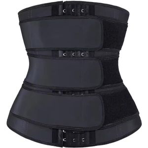 Corset - M - Zwart - Met haakjes en klittenbanden 3stuks - Body shapewear - Shapewear corset - Zweetband buik - Afslankband - Corrigerend ondergoed