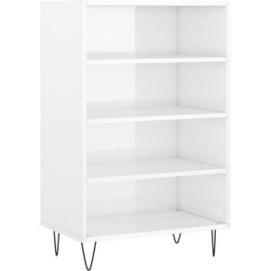 vidaXL - Hoge - kastx35x90 - cm - bewerkt - hout - hoogglans - wit