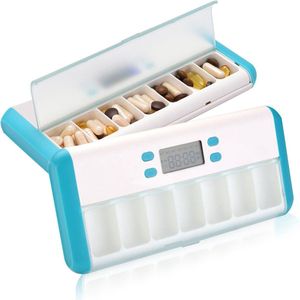7-Dagen Tablettenbox met Alarm en Trillingsalarm voor Medicijnen - Elektronische Pillendoos met Wekkerfunctie, 7 Vakken - Automatische Tablettendispenser