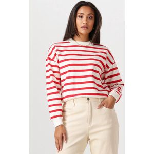 minus Sweatshirt 'Estella'  rood / wit