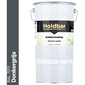 Holdbar Keldercoating Donkergrijs (RAL 7011) 5 kg - Kelder waterdicht maken - Alle Kleuren - Kelder Epoxy - Krasvast - Eenvoudig reinigbaar - Vochtregulerend - 2 Componenten