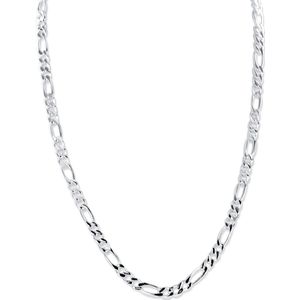Silventi 9SIL-23002 Zilveren Ketting Figaro - 45cm - 4,5mm - 925 - Zilver