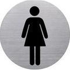 helit pictogram 'de badge' WC heren, rond, zilver