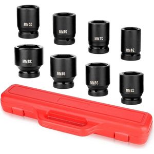8 Stks 3/4 Inch Impact Socket Set Metrische Hex Head Adapter Socket Set - Beste Tool voor Repareren .