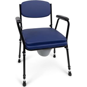 Parvum Stabil - Toiletstoel - Blauw - In Hoogte Verstelbaar - Met Zachte Zitting en Emmer met Deksel