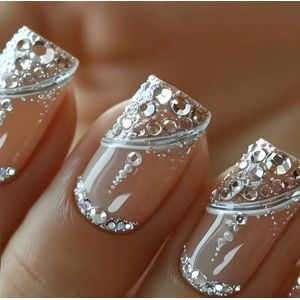 Set van 24 kunstnagels Roze Bling