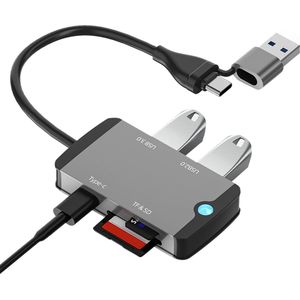 NÖRDIC CRD-043 Docking station - 1xSD - 1xMini SD - 2xUSB-A - 1xUSB-C - Led Indicator