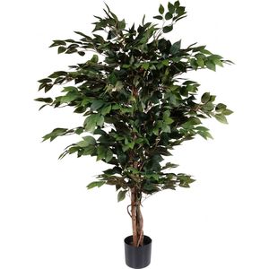 Kopu® Kunstplant Ficus Benjamina 120 cm in zwarte pot - 1260 bladeren
