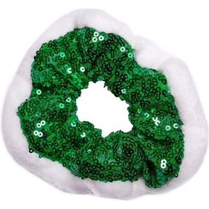 Lajetti - Kerst Scrunchie met Groene Pailletten - Haarelastiek