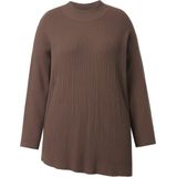 MIAMODA MIAMODA - Dames - Trui casual pasvorm asymmetrische zoom - Donkergroen - Maat 42+