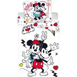 Disney Minnie Mouse Retro Heart Dekbedovertrek - Eenpersoons - 140  x 200 cm - Multi