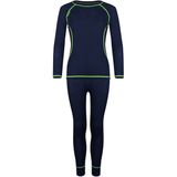 Trollkids - Merino Basislaag Set - Blauw - Thermobroeken