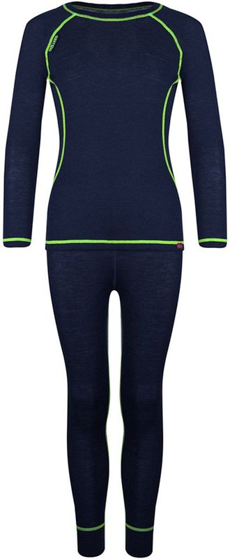 Trollkids - Merino Basislaag Set - Blauw - Thermobroeken