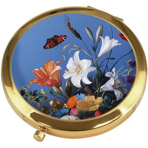 Goebel - Jan Davidsz de Heem | Make-Up Zakspiegel Zomerbloemen | Spiegel - Metaal - 7cm