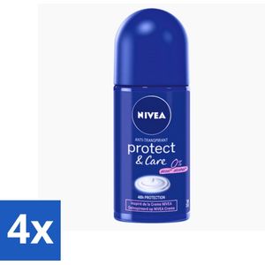 Nivea - Protect & Care - Deodorant - Roll-On - 50 ml - Voordeelverpakking - 4 stuks