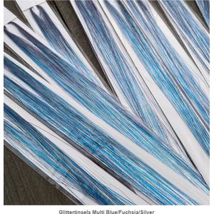 Glittertinsels - Multi Blue - Fuchsia - Silver - Haaraccessoires - Glitter