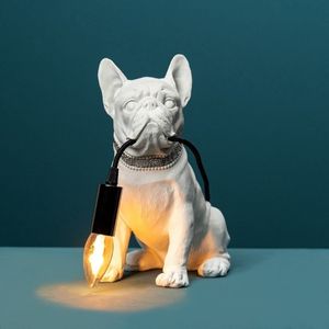 Tafellamp - Dierenlamp Hond Francis - wit